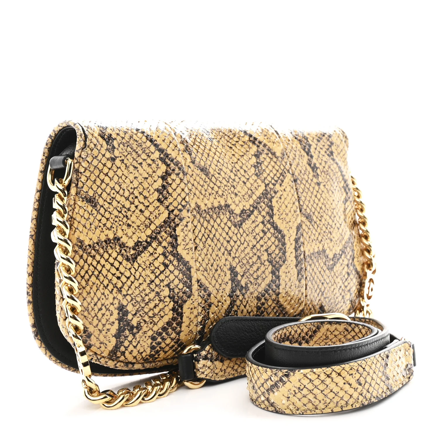 Roxy Snakeskin Blondie Chain Shoulder Flap Bag Roccia