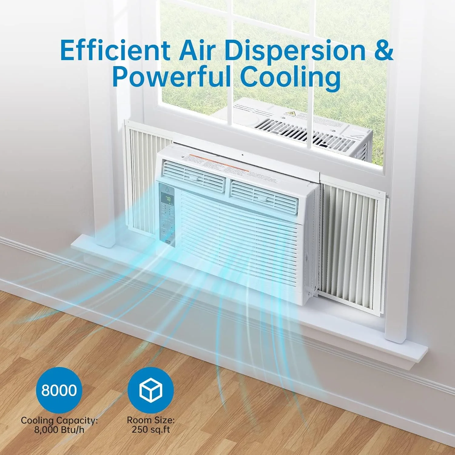 GAOMON Smart 6000 BTU Window Air Conditioner - WiFi - Enabled AC with Remote & App Control, Timer, Sleep Mode, Easy Install Kit, Cools Rooms up to 350 Sq. Ft, 115V, White