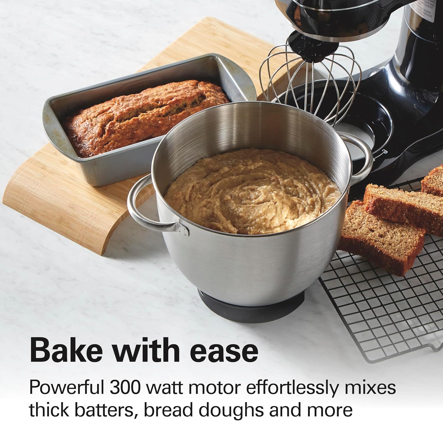 Hamilton Beach 4 Qt Electric Stand Mixer With 7 Speeds, Easy-Carry Handle