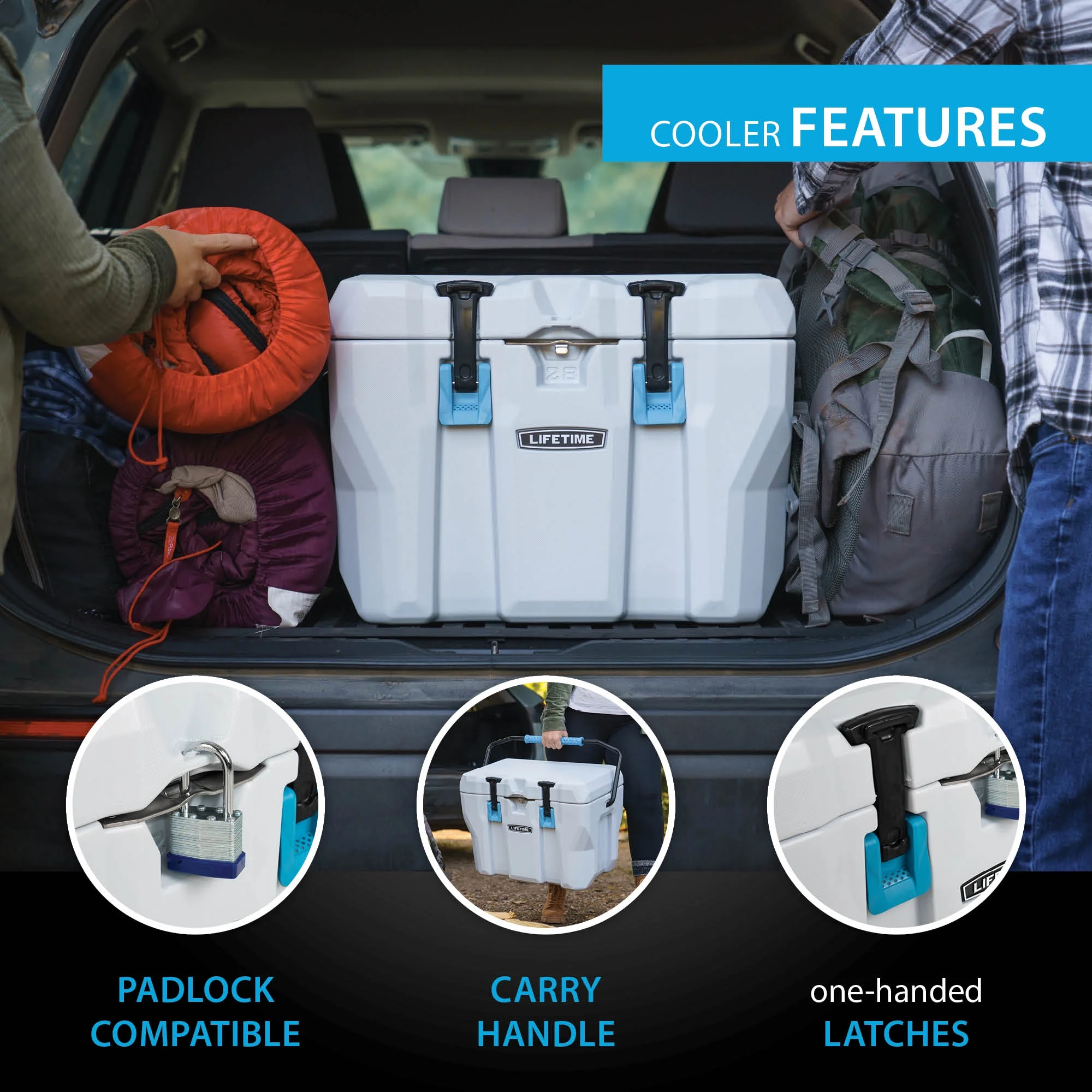 28 qt Bear-Resistant Camping Cooler, Premium High Performance, Ice Retention, Hard Cooler, 20 Can Capacity, Boulder Gray (91289)(Boulder Gray) - Image 10