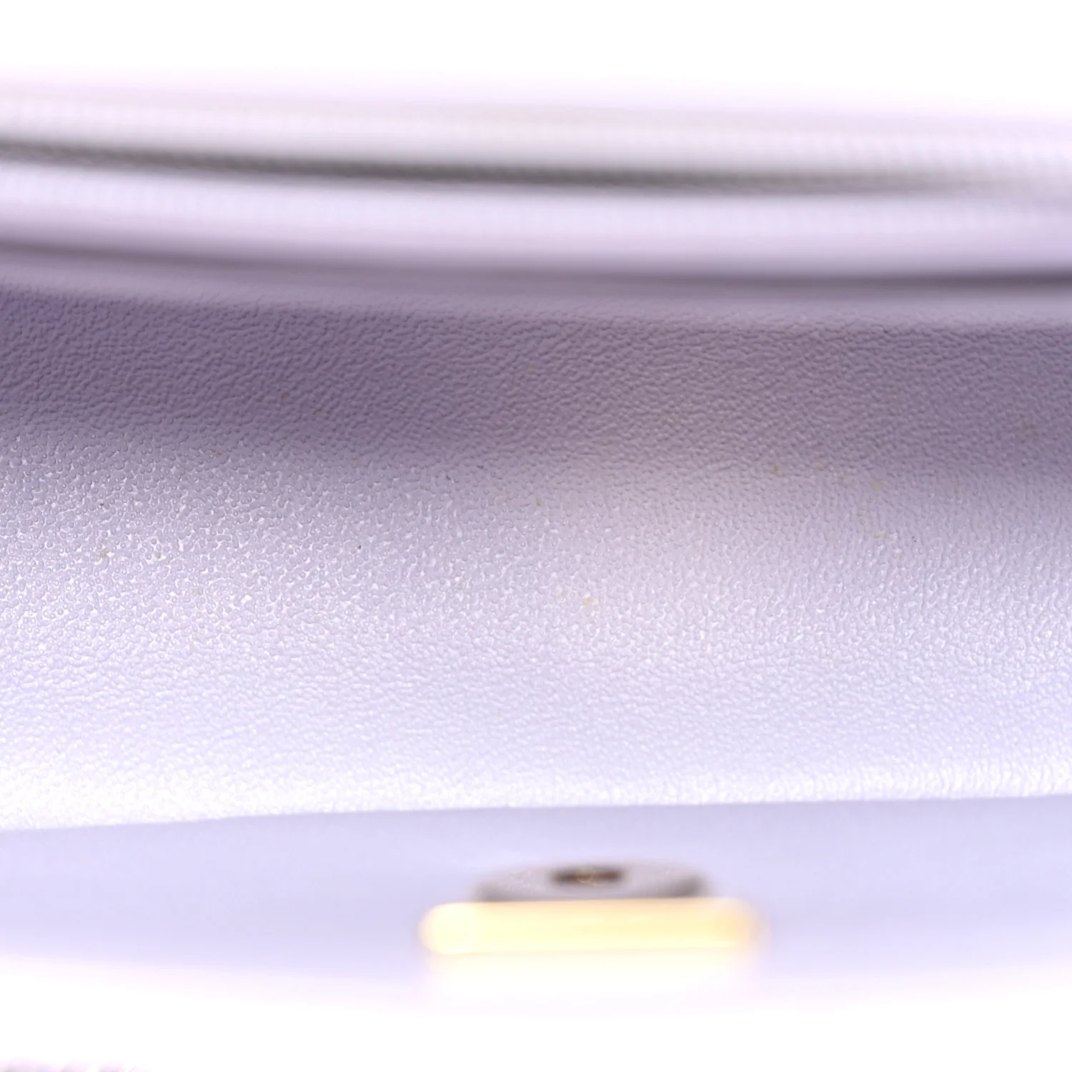 Lambskin Quilted Mini Top Handle Rectangular Flap Light Purple