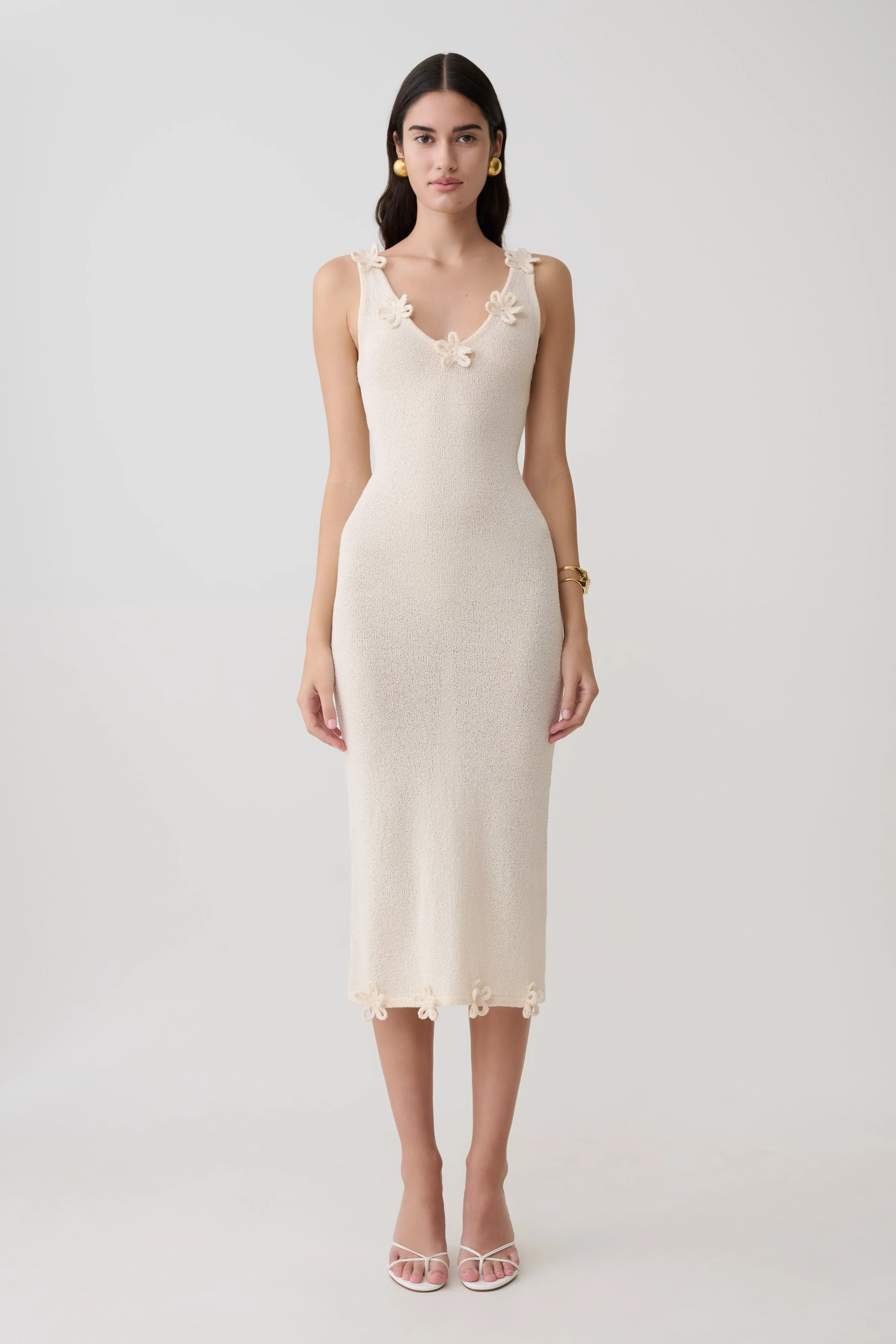 Rachael Knit Midi Dress - Nude