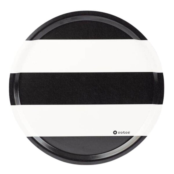 Stripes serveringsbrett 38x38 cm svart/hvit