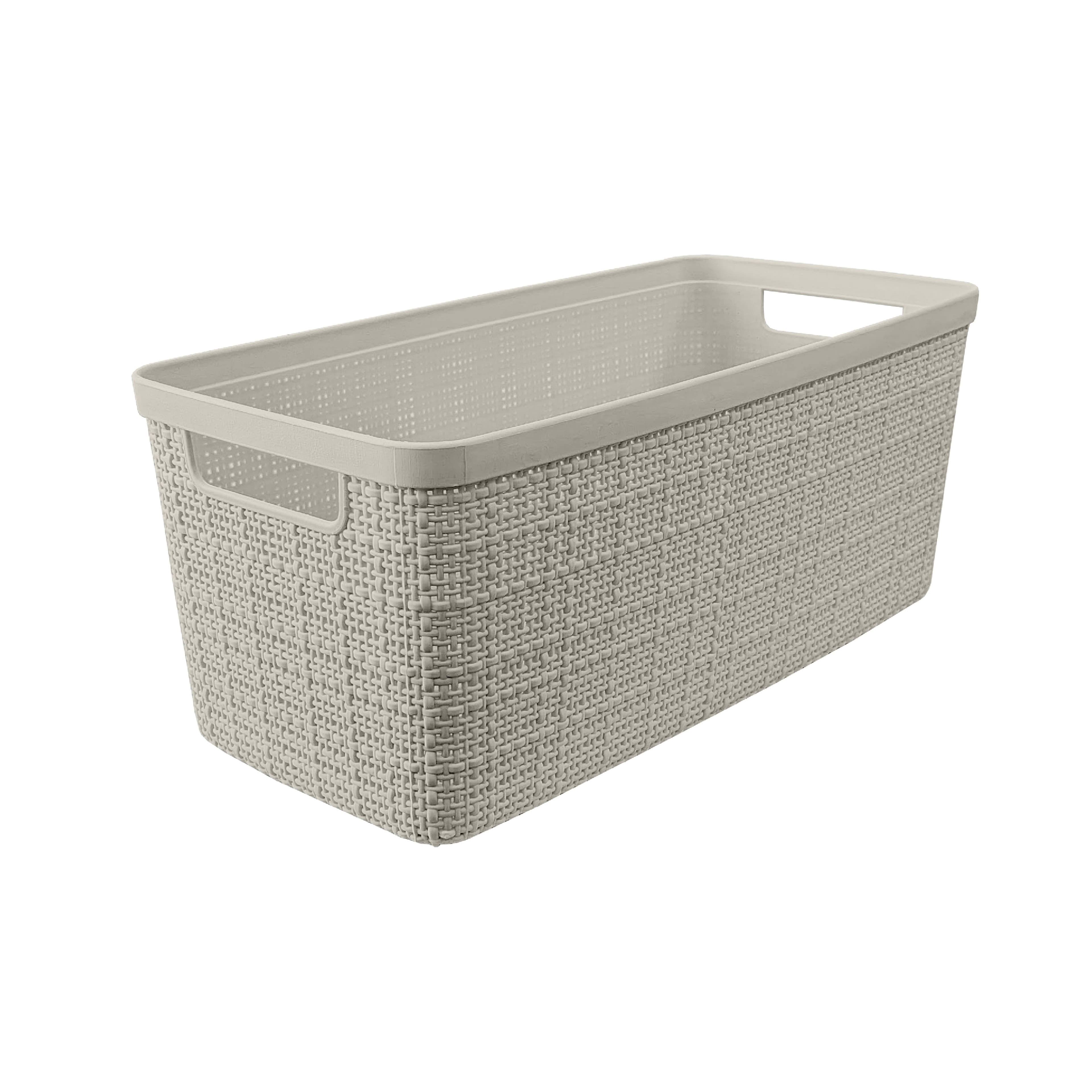 Curver Jute Cream Plastic Storage Basket | Half Medium | Michaels