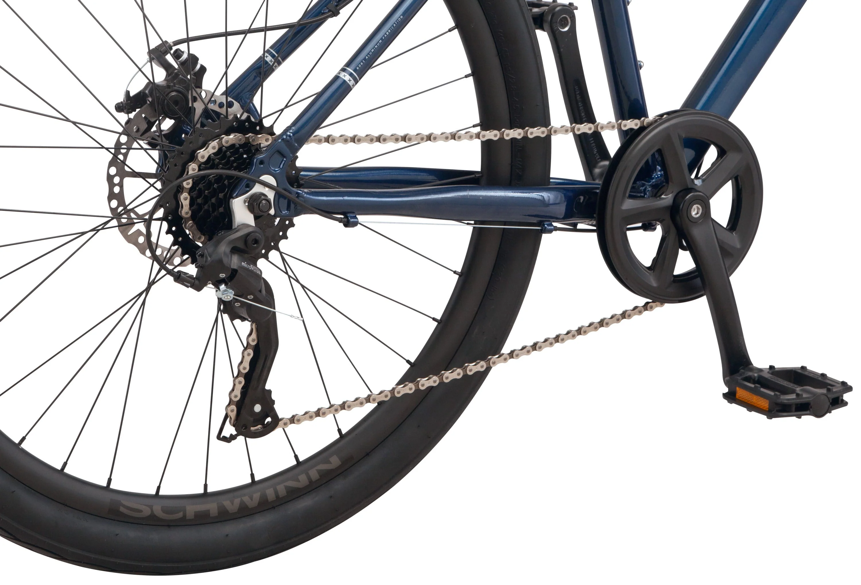 Schwinn Junction 27.5 in Mens Hybrid Bike, 7 Speed Adult Bicycle, Navy