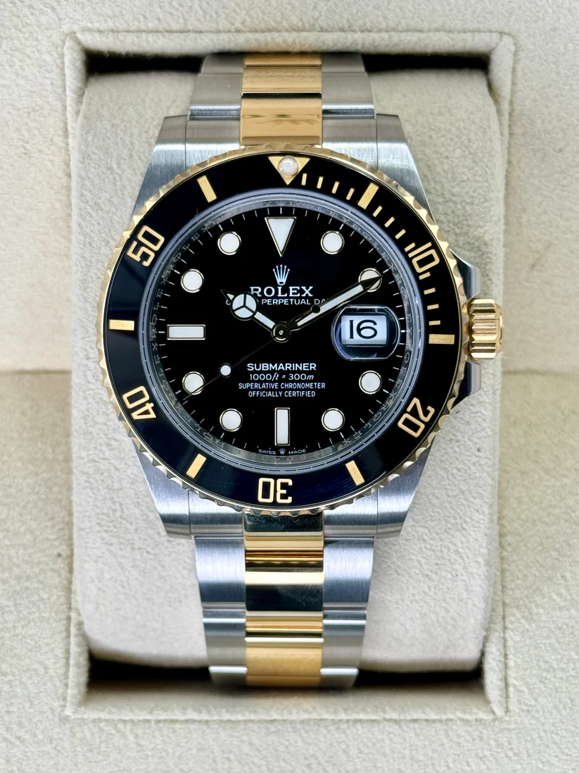 [Super Clone]Rolex Submariner 41mm Two-Tone Yellow Gold Black Dial Black Bezel - 126613LN