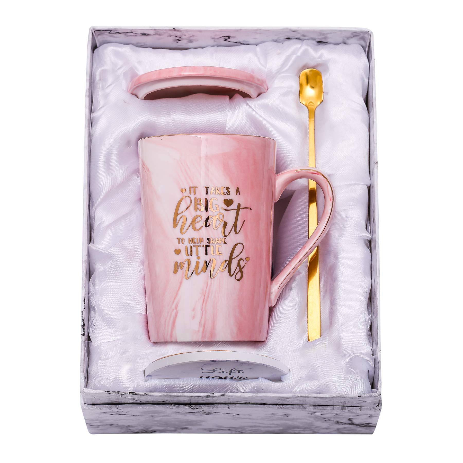 ShinnyWis It Takes A Big Heart to Shape Little Minds-Teacher Appreciation Gifts-Teacher Gifts for Women-Thank You,Christmas Gifts for Teachers-14oz