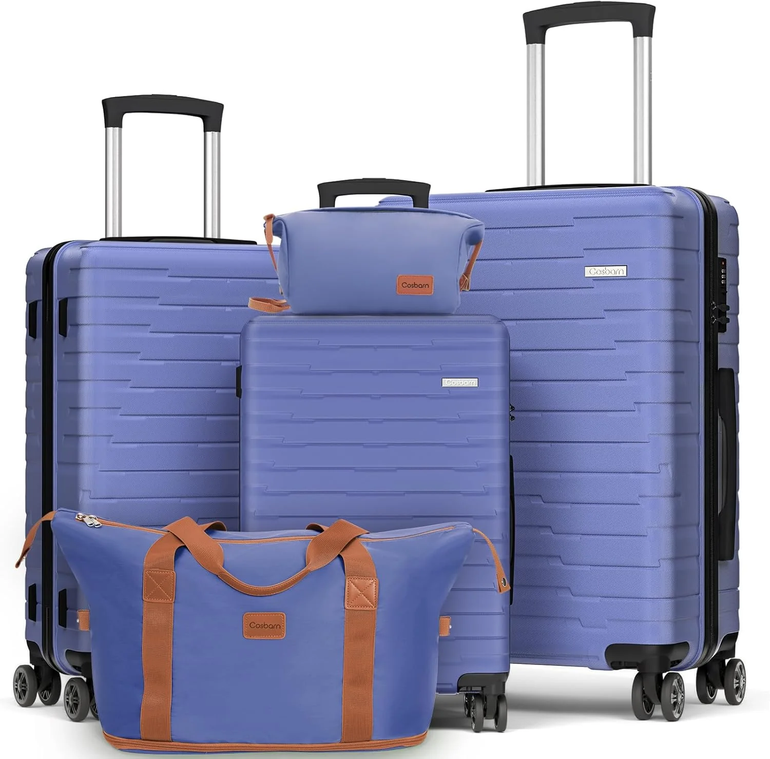 Ensemble de 5 valises à roulettes, valise rigide en ABS avec roulettes multidirectionnelles