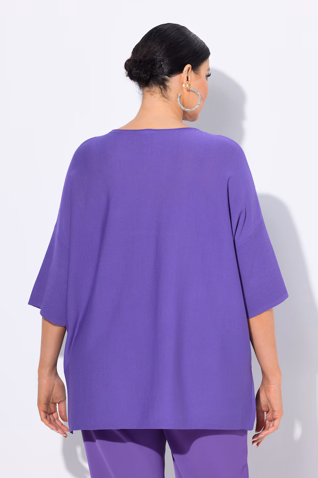 Oversized 3/4 Sleeve V-Neck Sweater