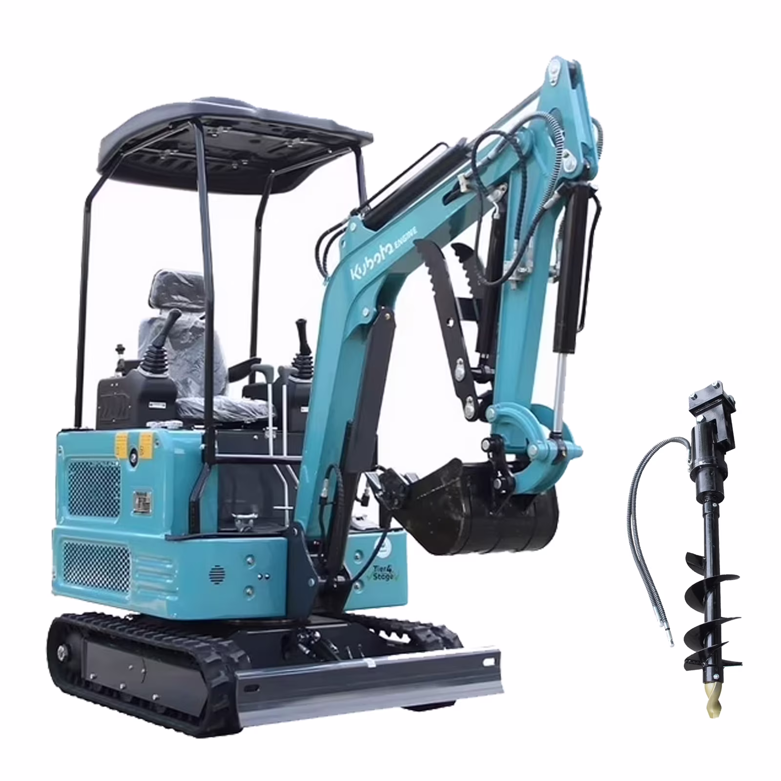 DigMaster  1.8 Ton Mini Excavator Kubota Diesel Engine 2800LBS Dig Force for Home Garden Digging Trenches Landscaping & Construction EPA Certified