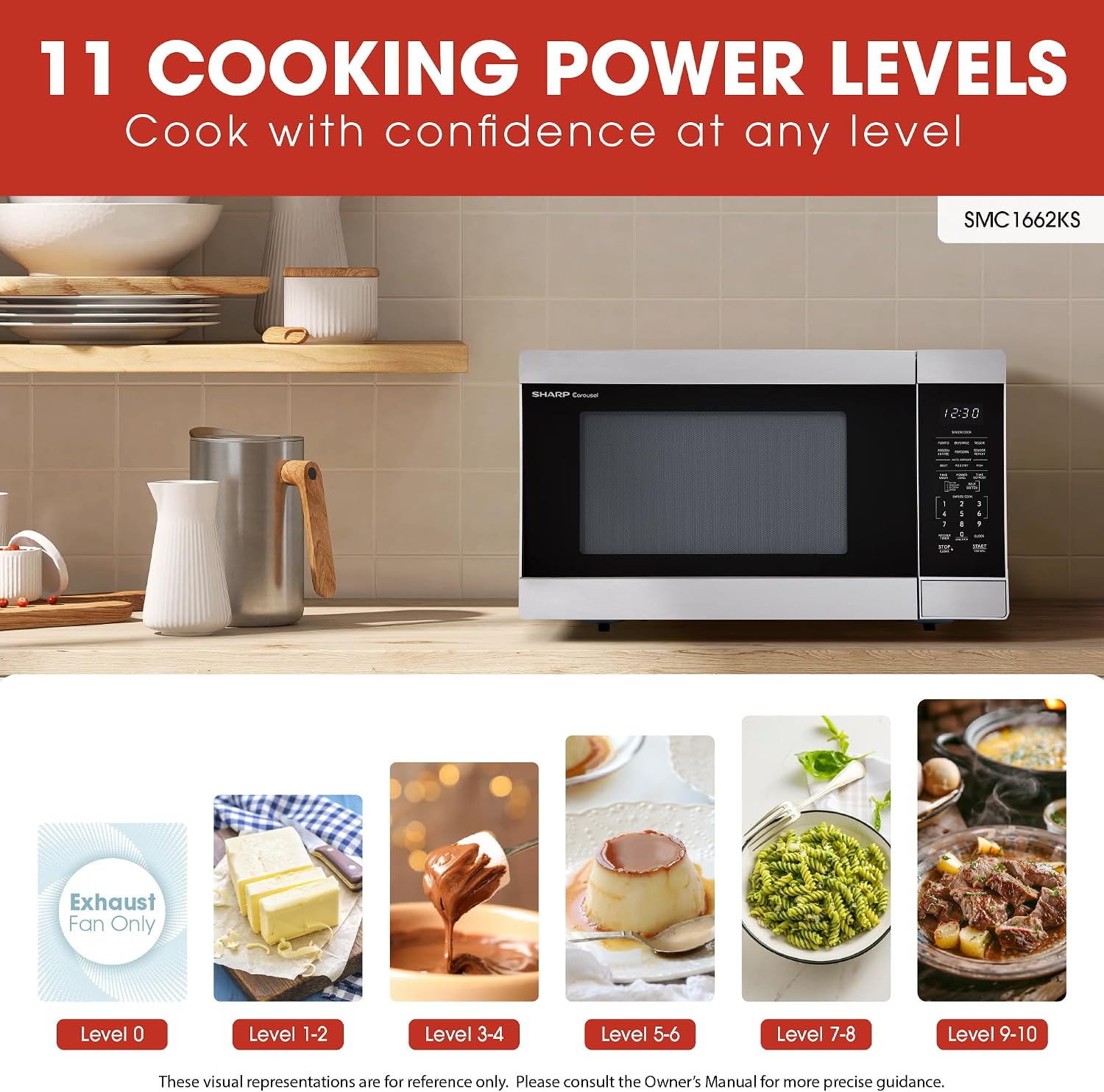 Sharp SMC1662KS 1.6 cu1100W Stainless Steel Countertop Microwave Oven