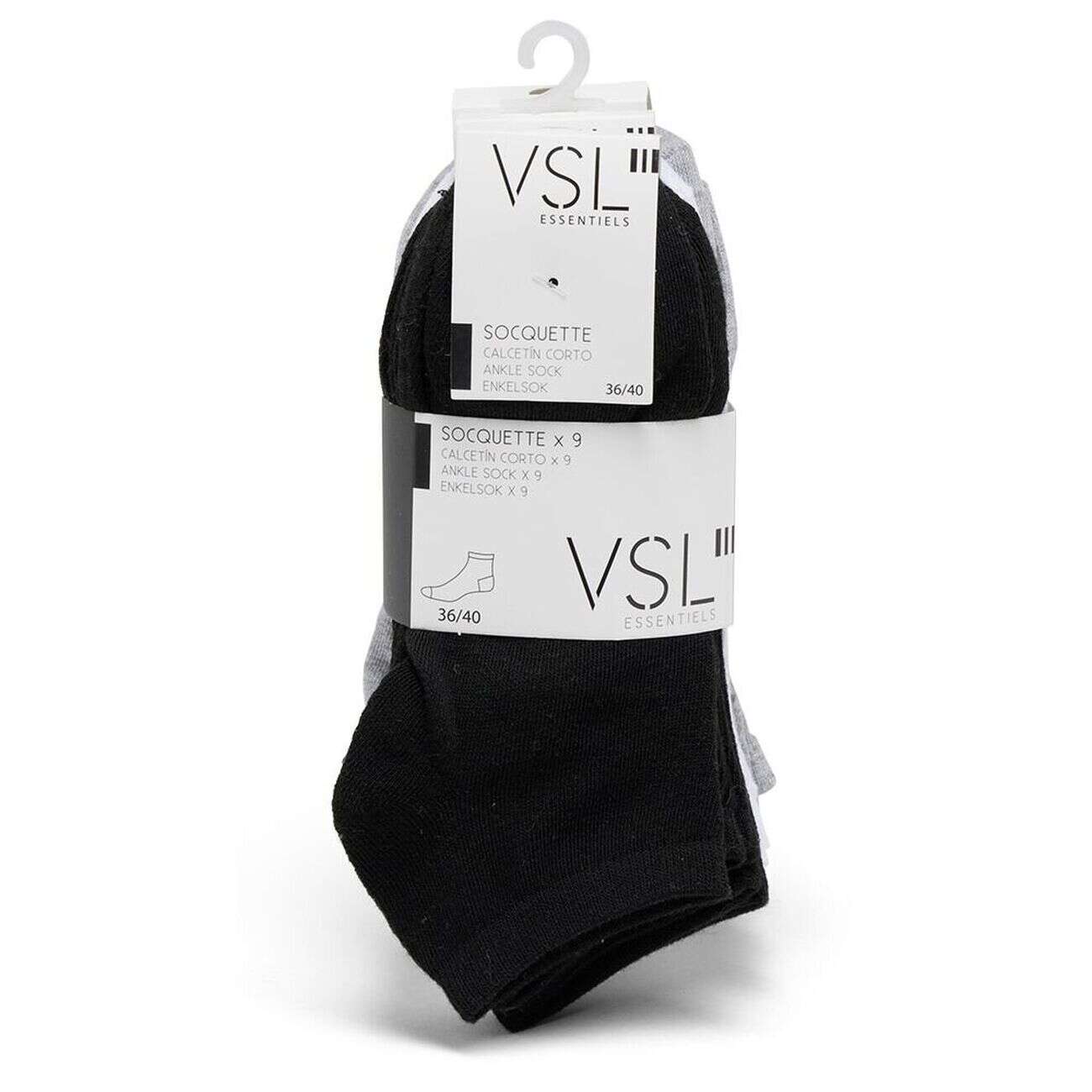 Lot de 9 paires de socquettes 36/40