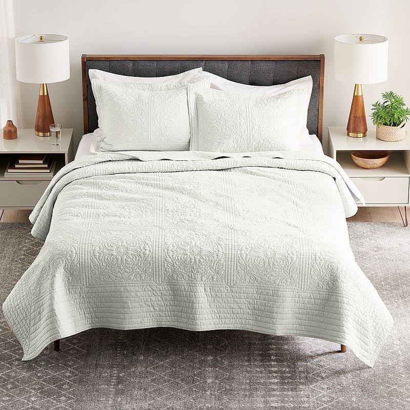 Sonoma Goods for Life Solid Cotton Quilt or Sham, White, Std Sham