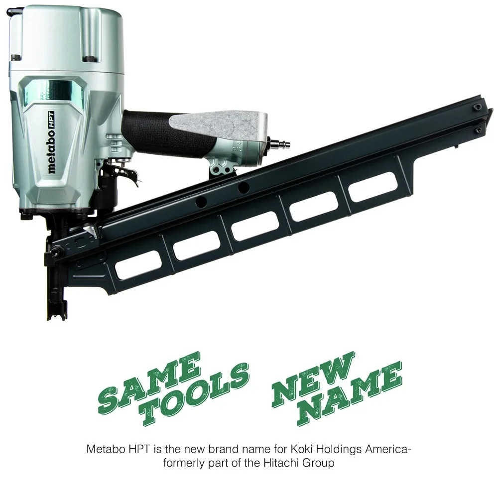 Metabo HPT Framing Nailer, Pneumatic, 2-Inch up to 3-1/4-Inch Plastic Collated Full Head Framing Nails, 21 Degree Magazine, 5-Year Warranty (NR83A5S)