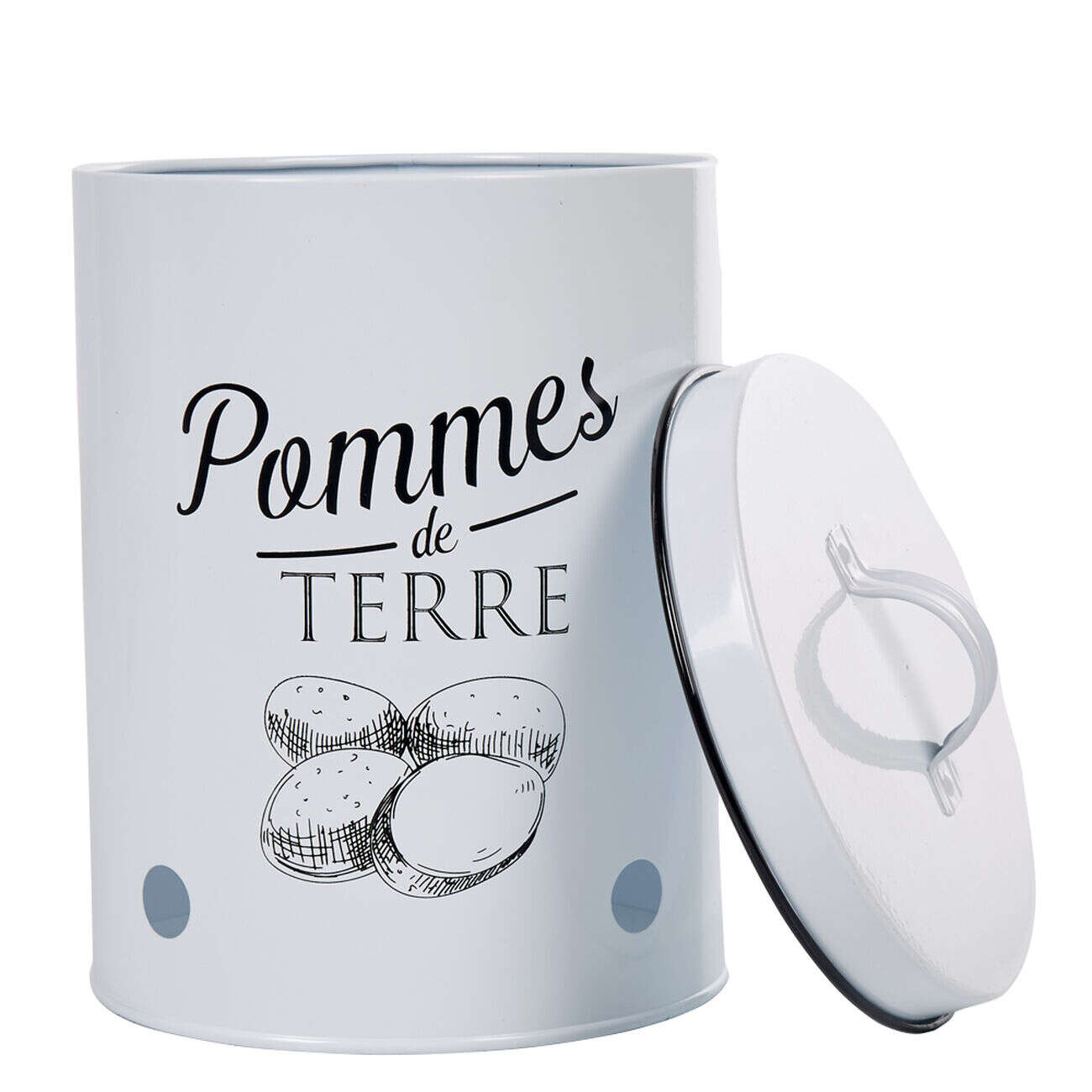 Boîte de conservation vintage en métal pour pommes de terre