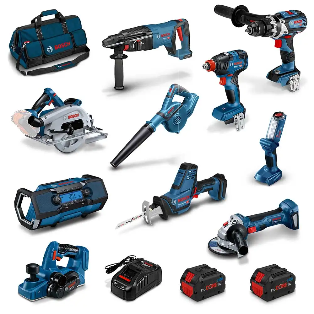 Kit combiné BOSCH PROCORE18V BRUSHLESS 10 pièces 2 x 8,0 Ah 0615990M9Y