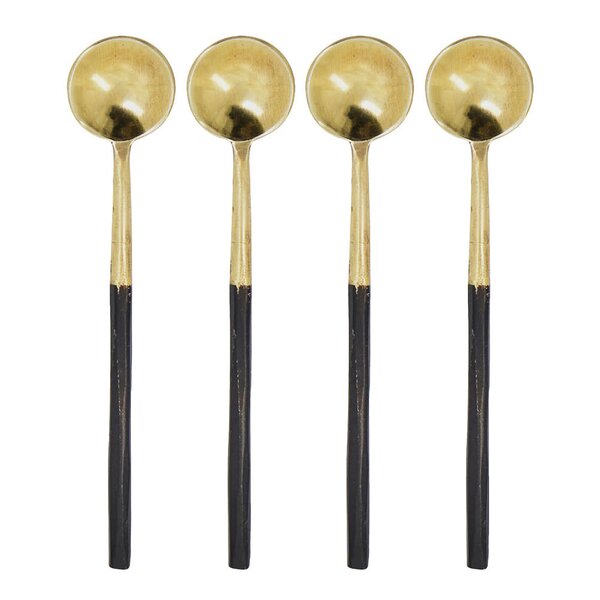 Skjesett 11,5 cm 4 stk  antikkmessing