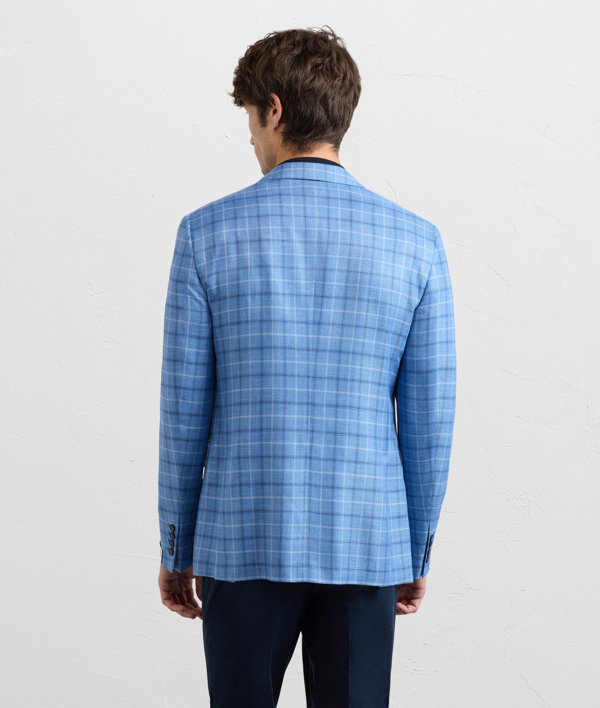 LIGHT BLUE BAMBOO VISCOSE VICENZA LINE HALF LINED JACKET