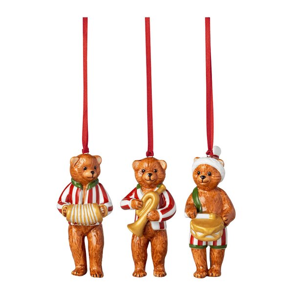Nostalgic Ornament teddybjørn 19,5x14 cm 3 stk multi