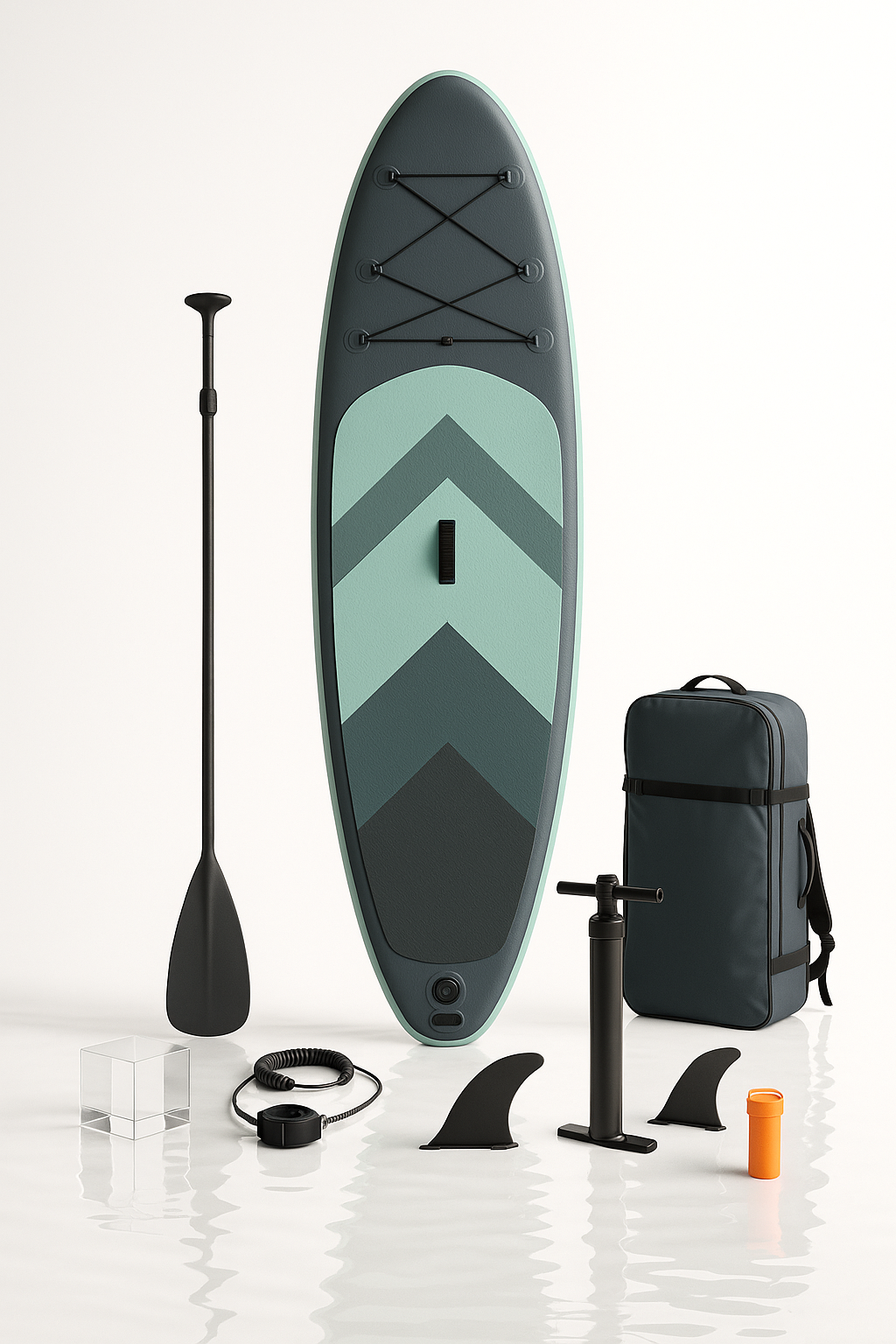 Oppusteligt paddleboard, mrkegrn/lysegrn PVC, s og strand, 320x84x15 cm, kan samles wpFiLPw538LH