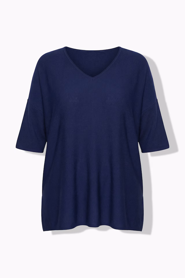 Oversized 3/4 Sleeve V-Neck Sweater