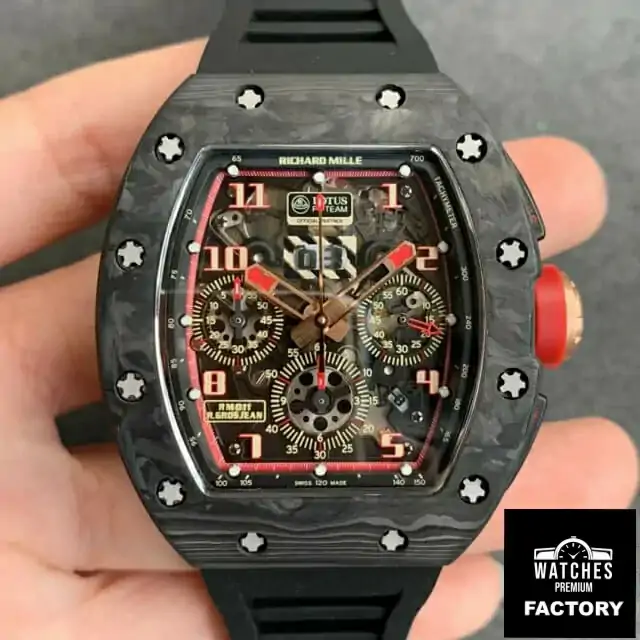 Richard Mille RM-011 KV Factory Black Rubber Strap