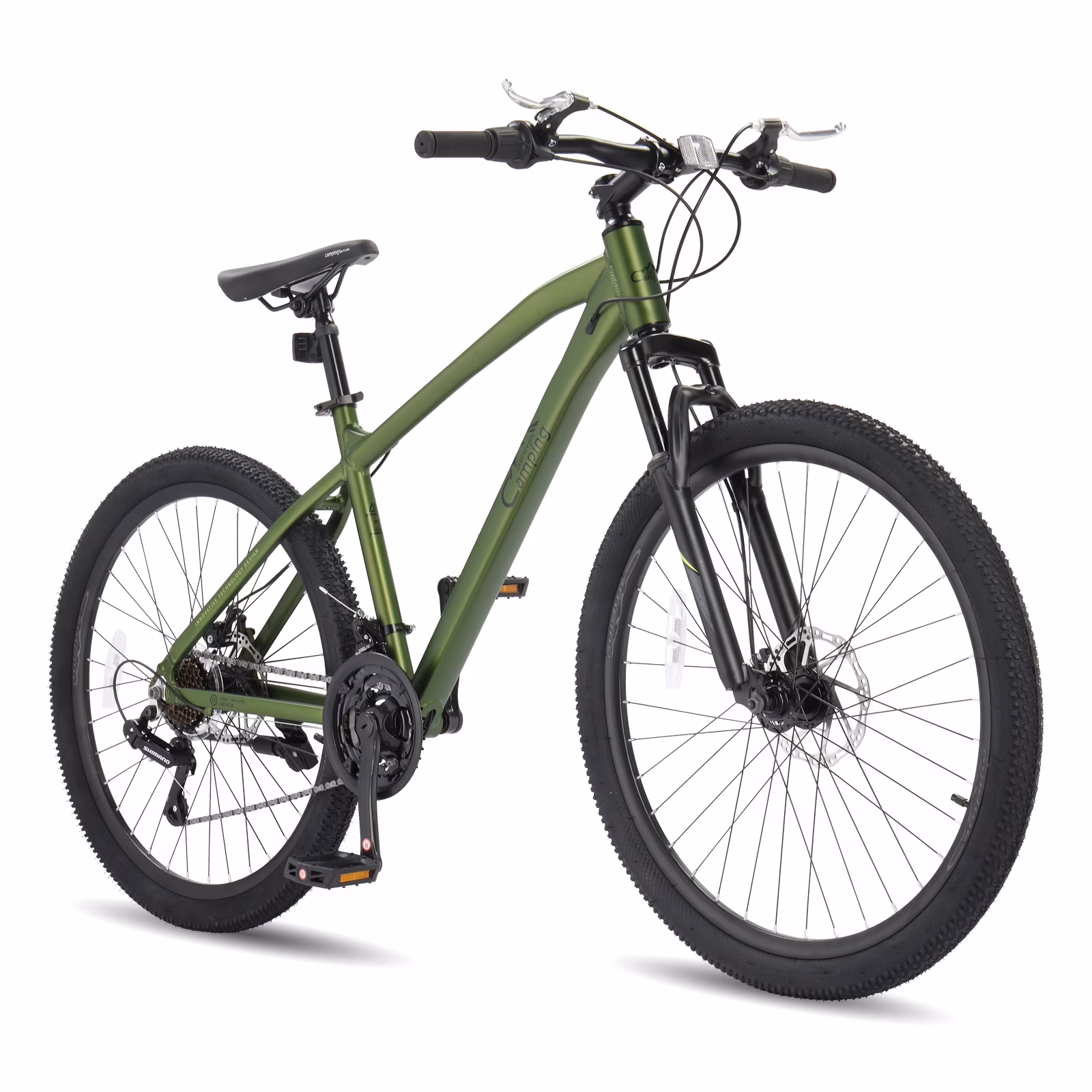 UBesGoo 24in Mountain Bike for Adults, Aluminum Frame Lightweight 21 Speeds Men/Women Bike with Dual Disc Brake, Twist Shifters, Green