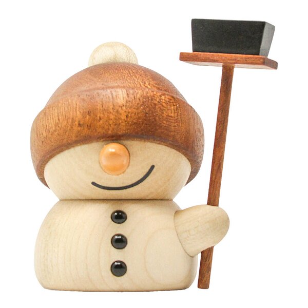 Flurry snømann trefigur 8 cm sapele/lønn