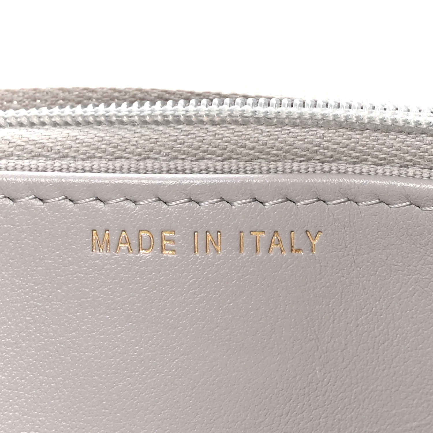Caviar Quilted Studded CC Wallet On Chain WOC Grey