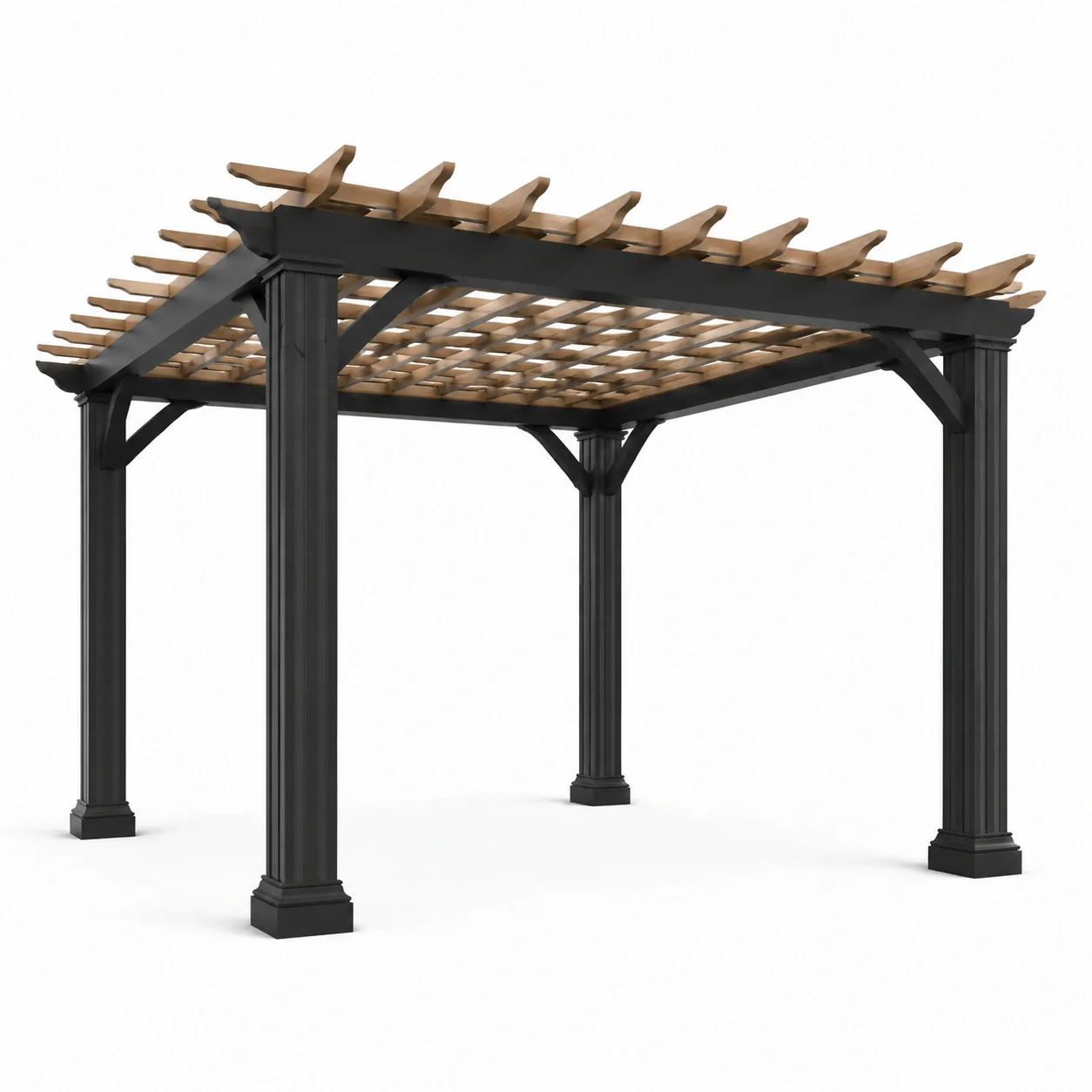 Pergola en métal noir et bois de 3x4m - 2026