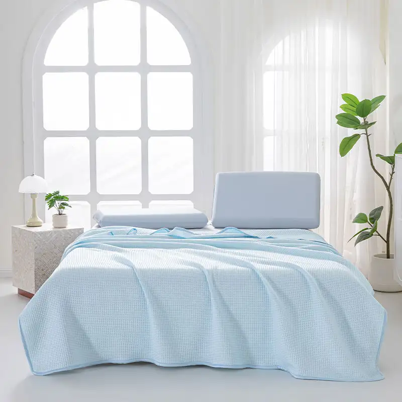 Waffle Ice Silk Cooling Double Sided Cold Effect Summer Blanket