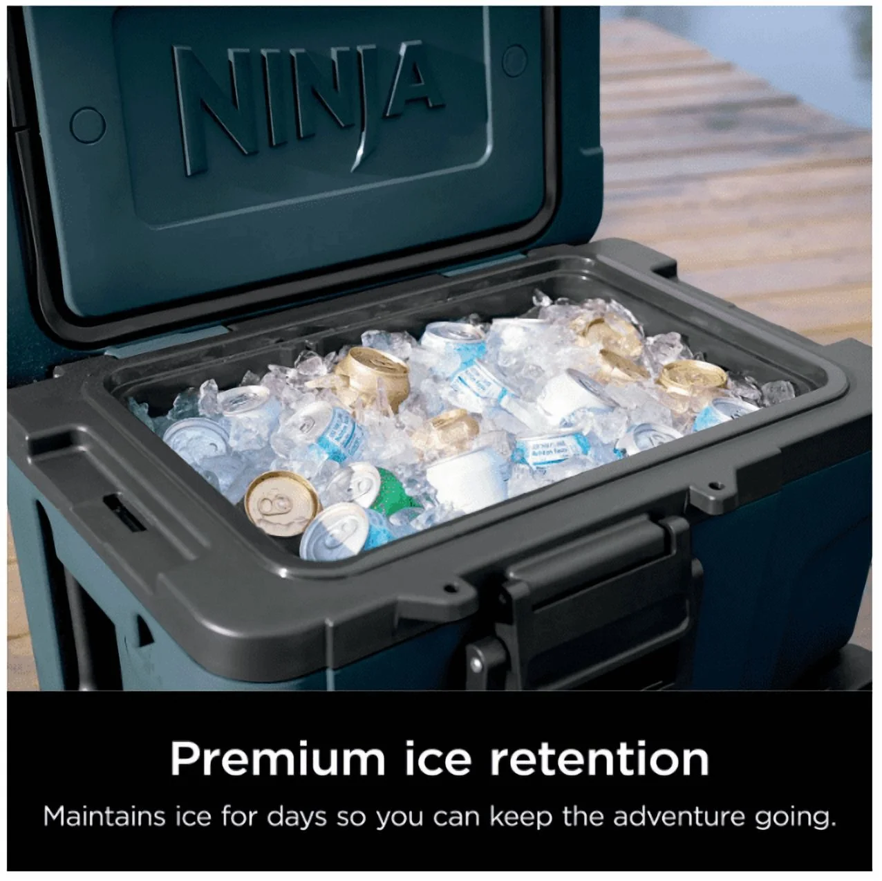 Cooler | FrostVault 45QT Cooler with Wheels | Insulated with Temp Dry Storage Drawer | Keeps Ice Cold for Days | for The Beach, Camping, Picnics More | Ocean Blue | FB245AOB - Image 6