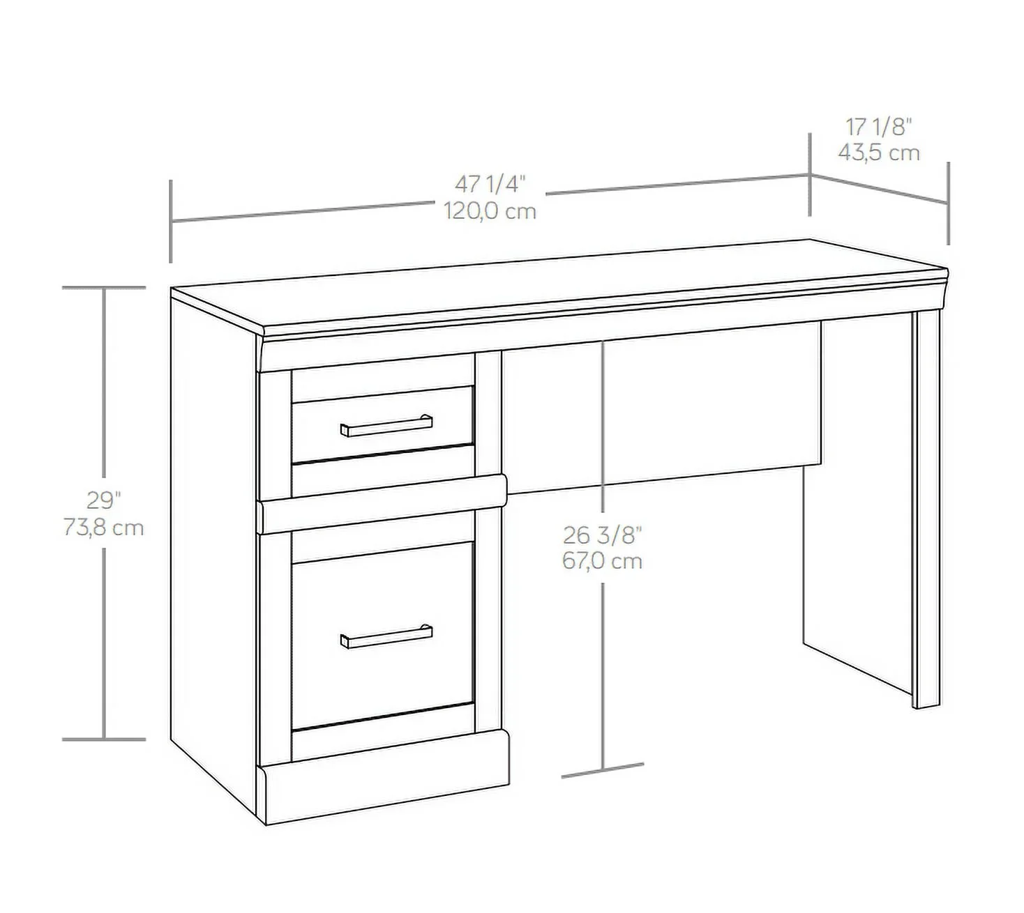Better Homes & Gardens Glendale Transitional Desk, Dark Oak Finish
