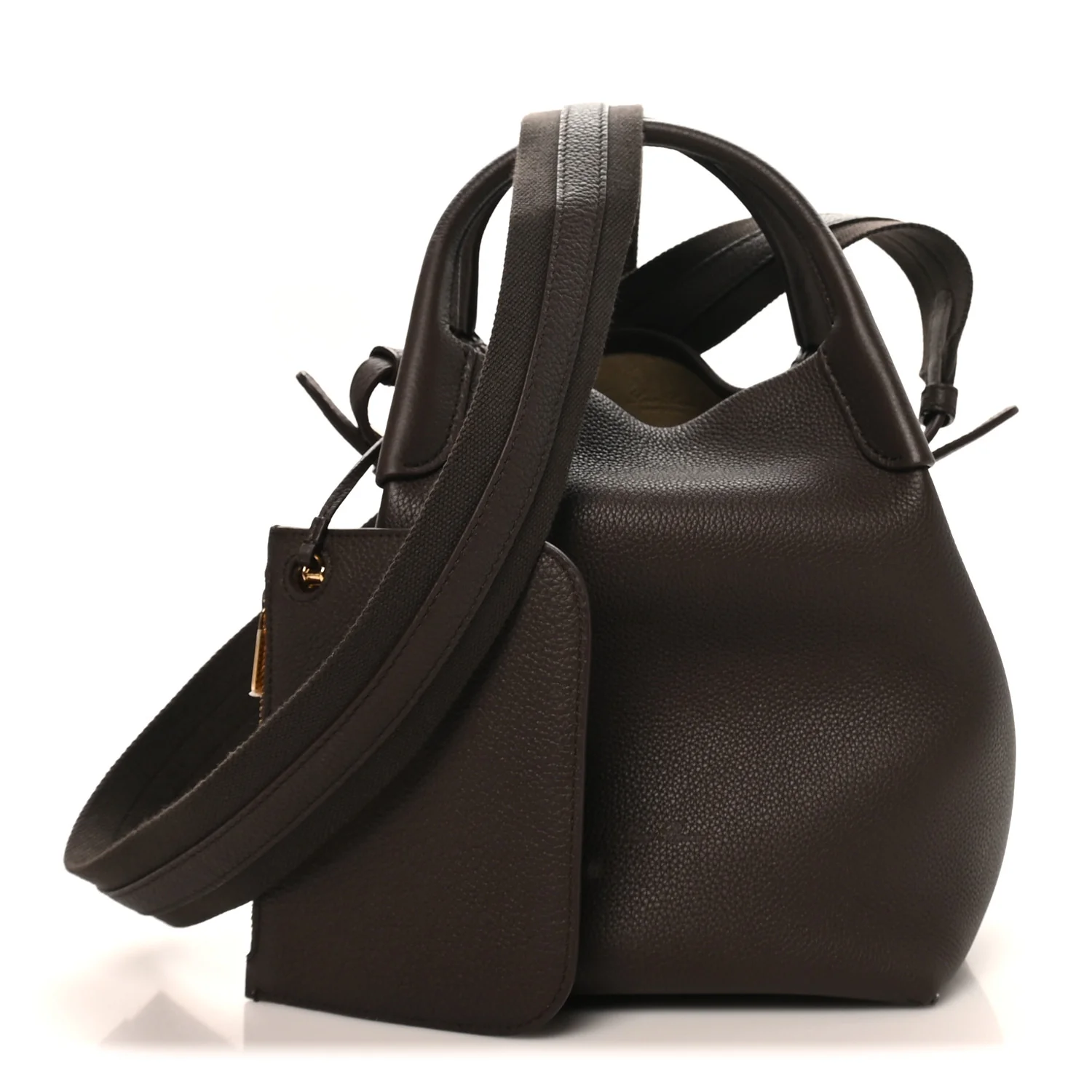 Grained Calfskin Micro Bale Bag Dark Chocolate Licorice