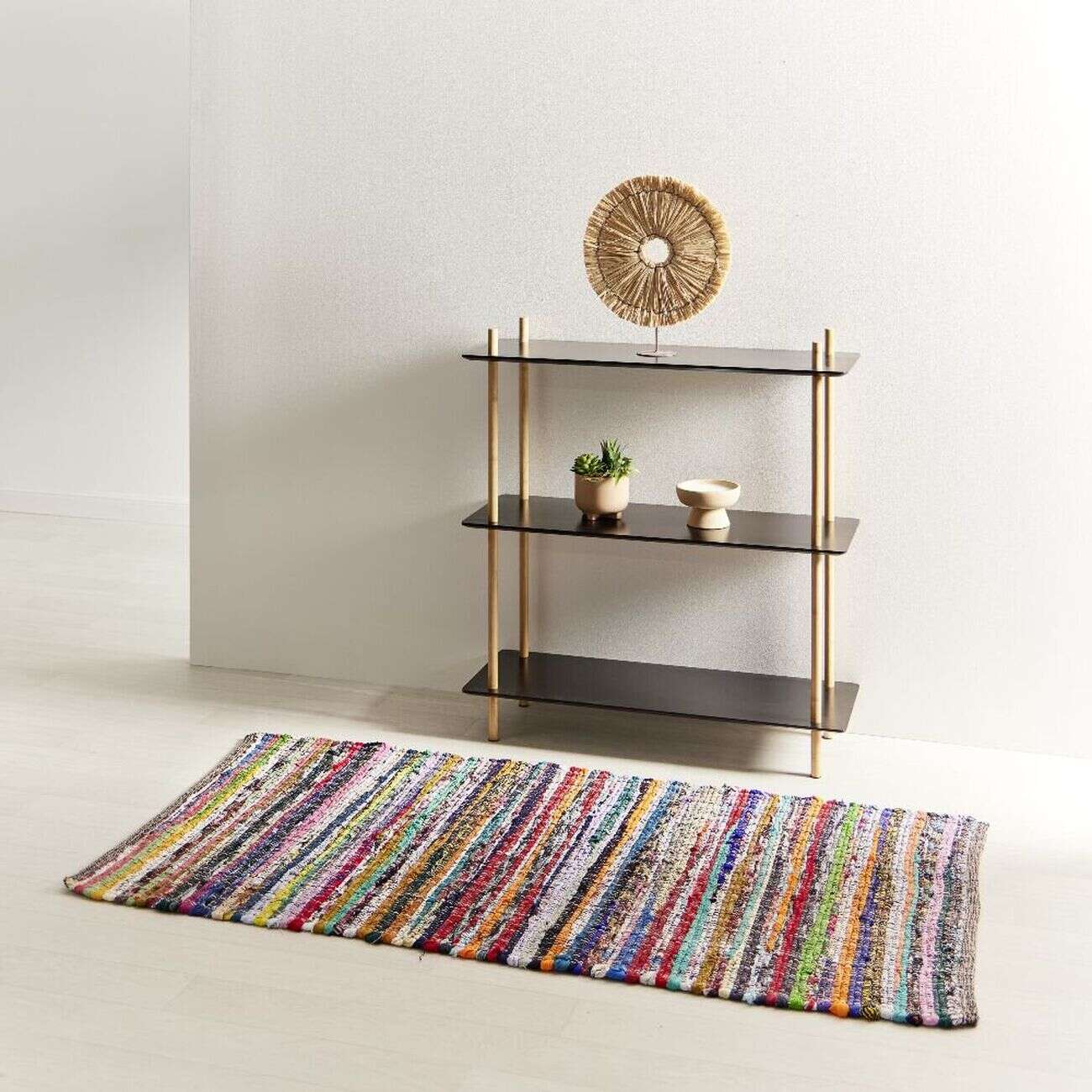 Tapis jacquard 140x70cm coton multicolore