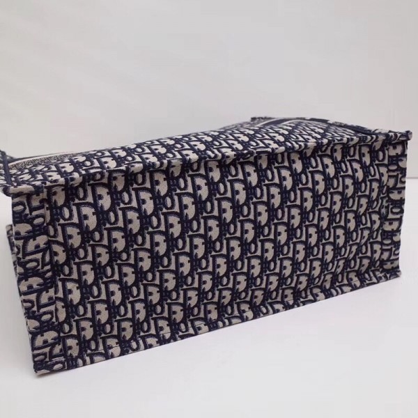 D Book Tote Bag In Blue Oblique Canvas