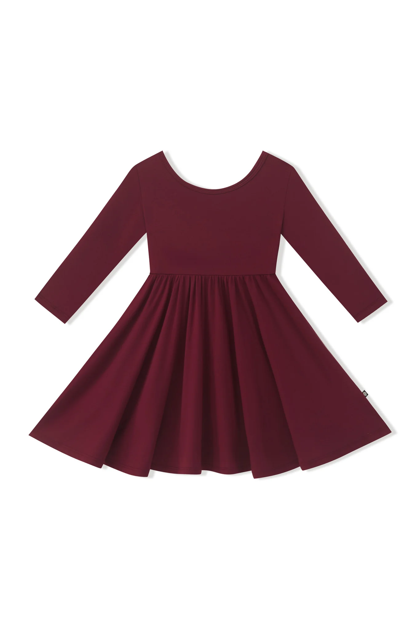 Long Sleeve Twirl Dress in Burgundy