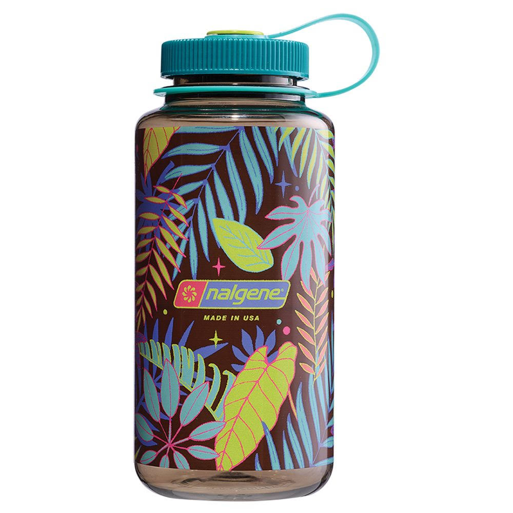 Nalgene 32 oz Wide Mouth Sustain Botanical Mushrooms Water Bottle