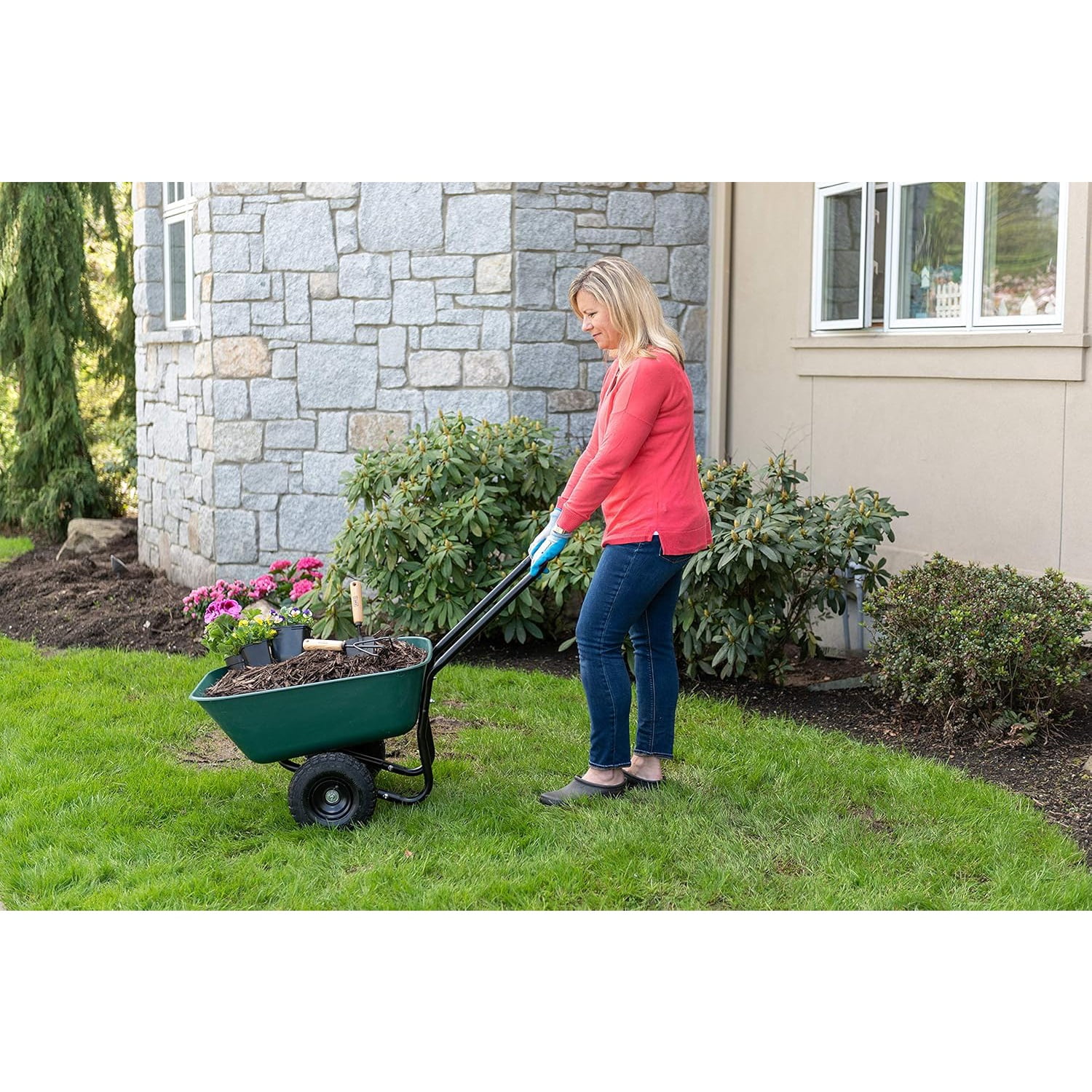 Barrow Dual - Wheel Residential Wheelbarrow Garden Cart