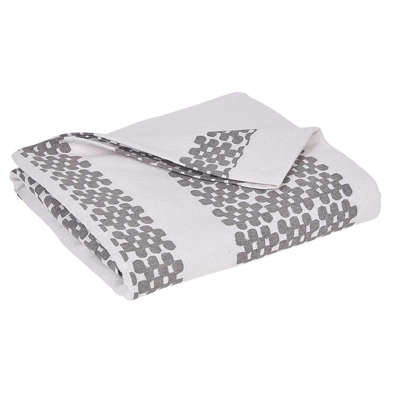 Jeté de canapé imprimé frise gris et beige 170 x 250 cm