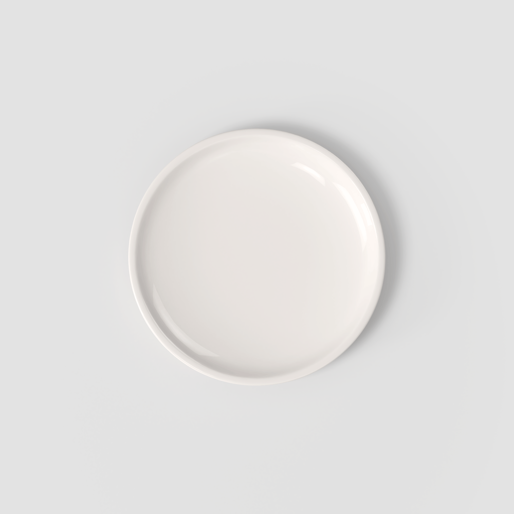 Artesano Salad/ Dessert Plate - White, 8.8'', Premium Porcelain