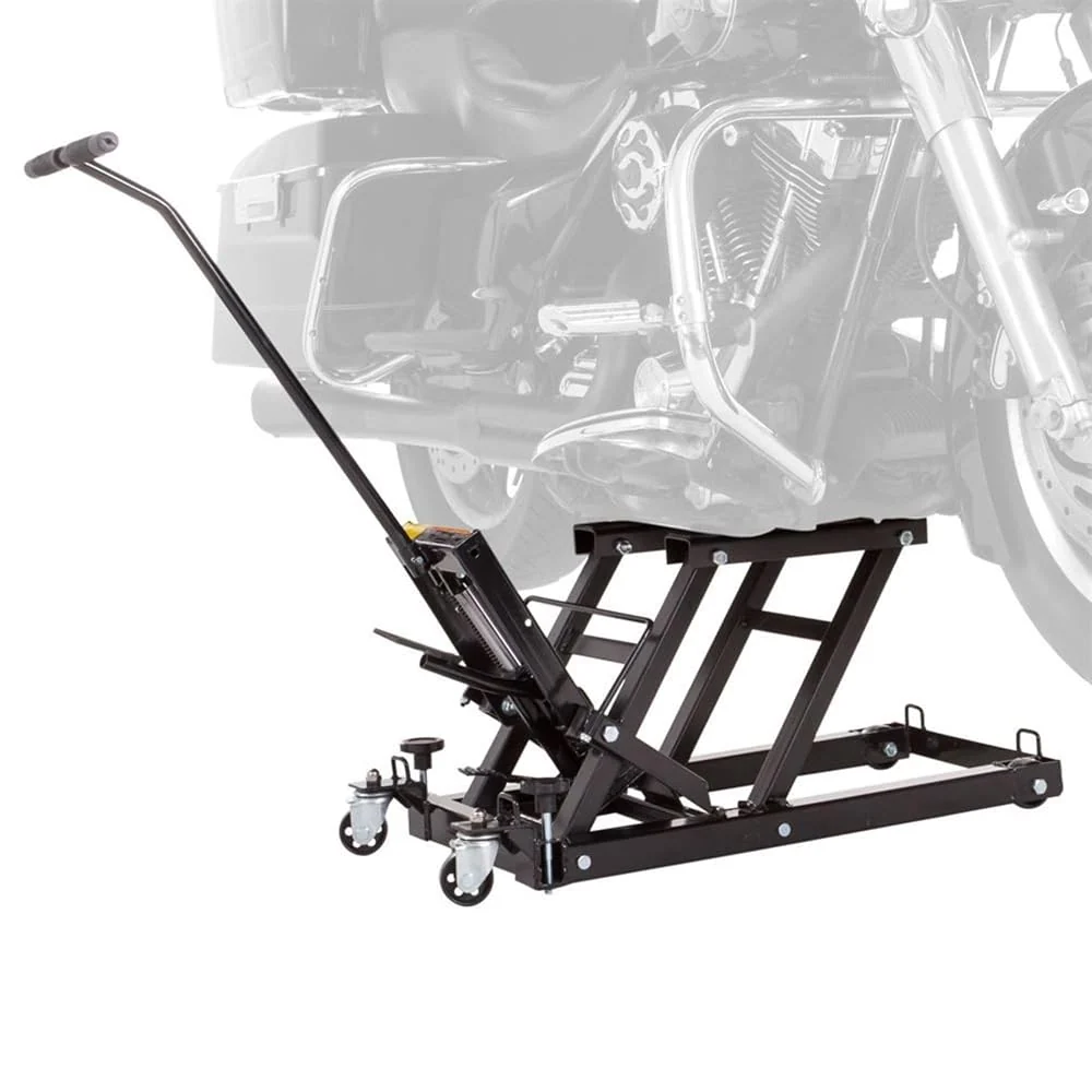 Black Widow Hydraulic Steel Motorcycle and ATV Lift Jack Stand, 1,500 lb