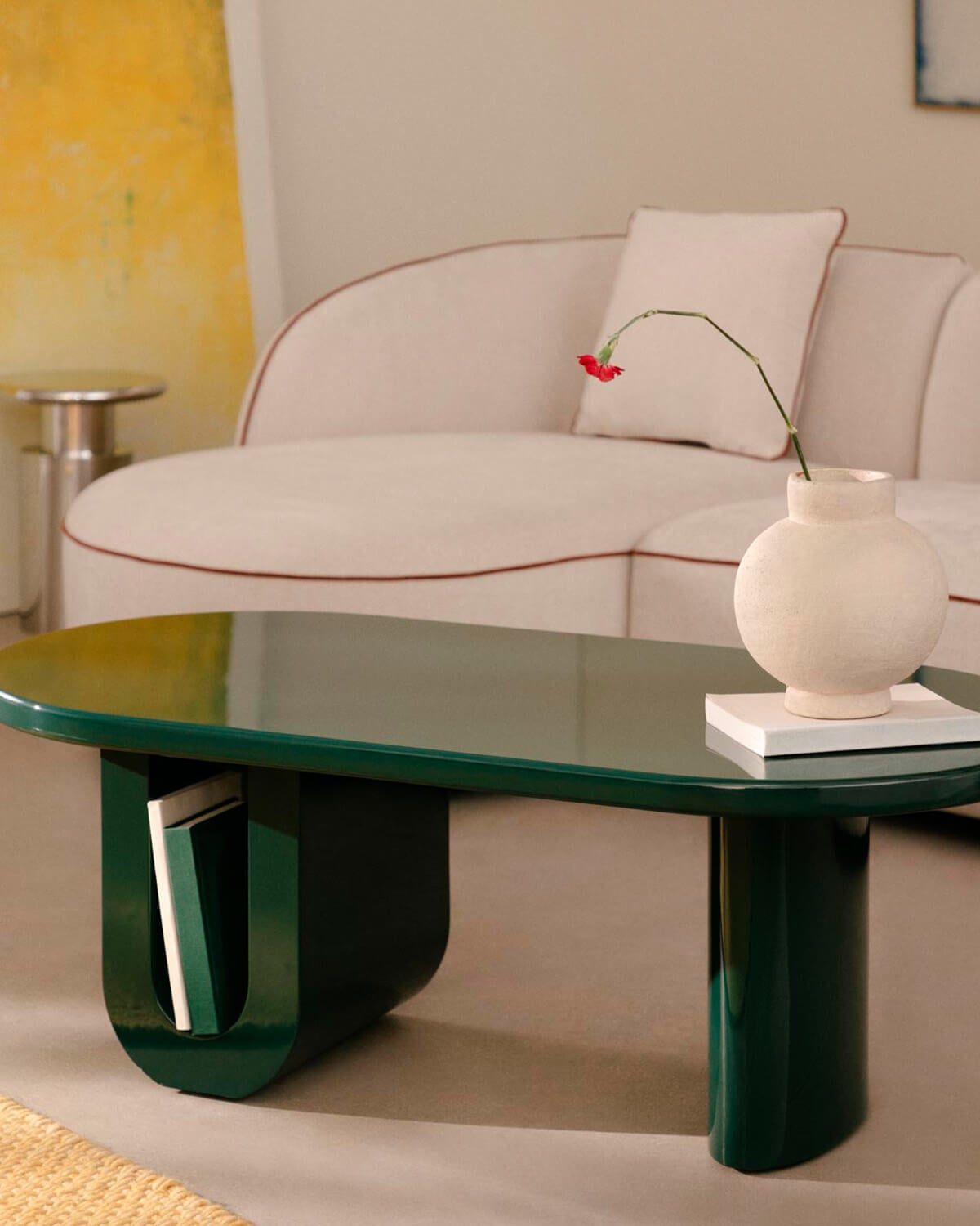 Surfys - Mesa de Centro Ovalada de Madera (120x60 cm) Surfys
