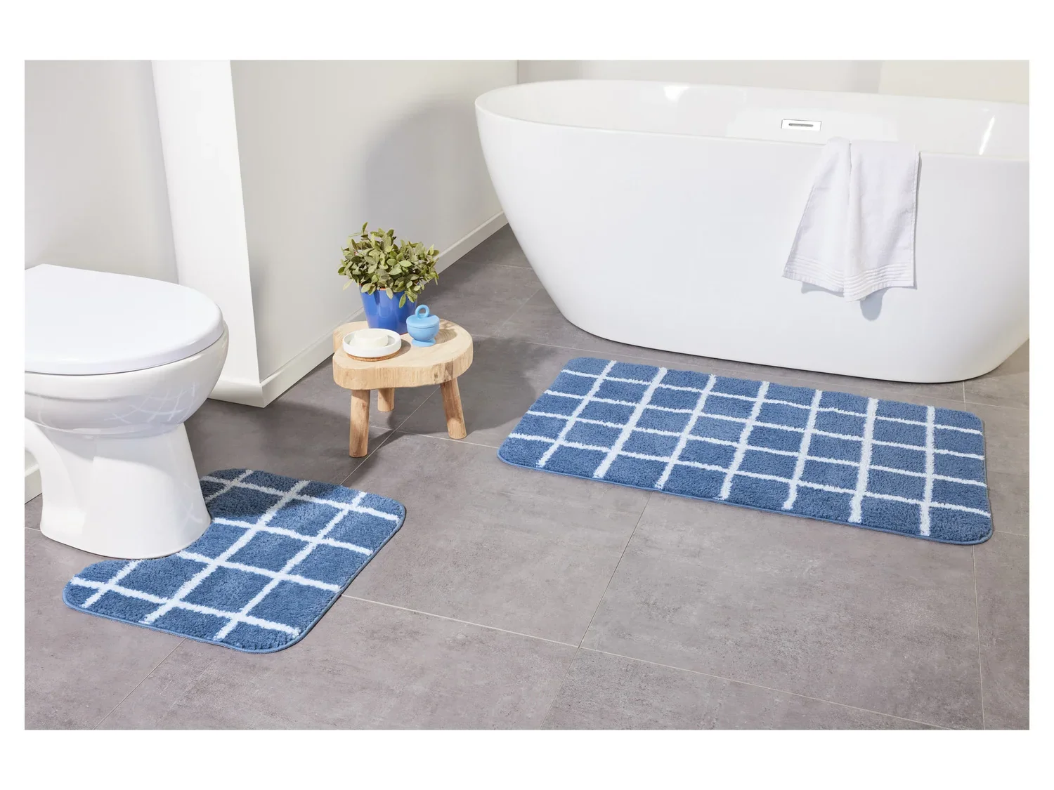 LIVARNO home Ensemble de tapis de salle de bain et WC, 2 pices