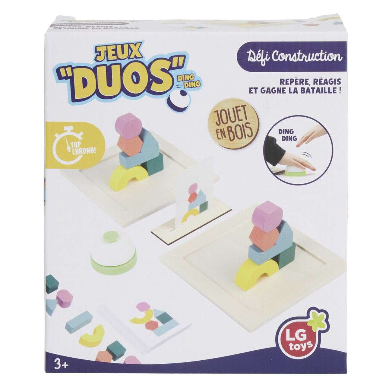 Jeu bois activité en duo défi bille construction et flèches (3 modèles)