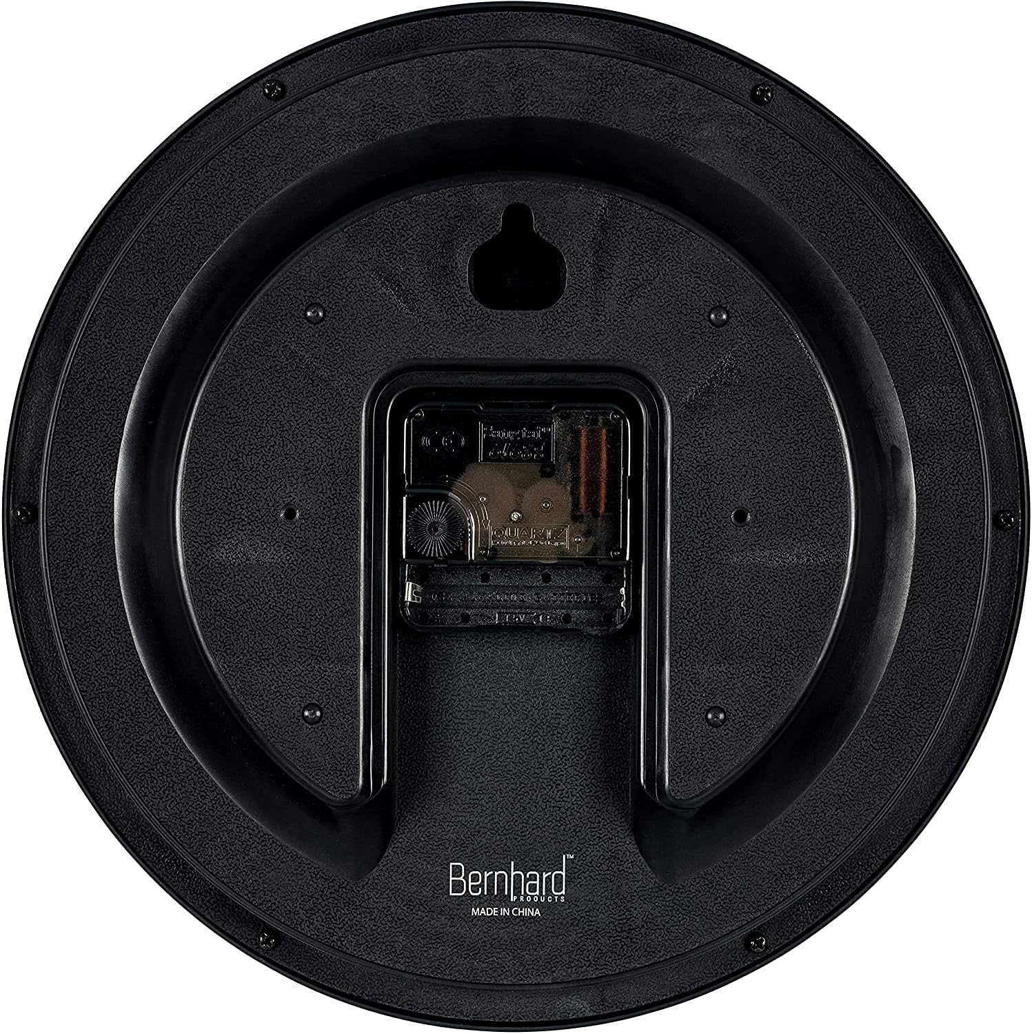 Bernhard Products Black Wall Clock Silent Non Ticking 10 Inch Quality Quartz Battery Operated Round Easy to Read Home/Office/Kitchen/Classroom/School Clock Sweep Movement