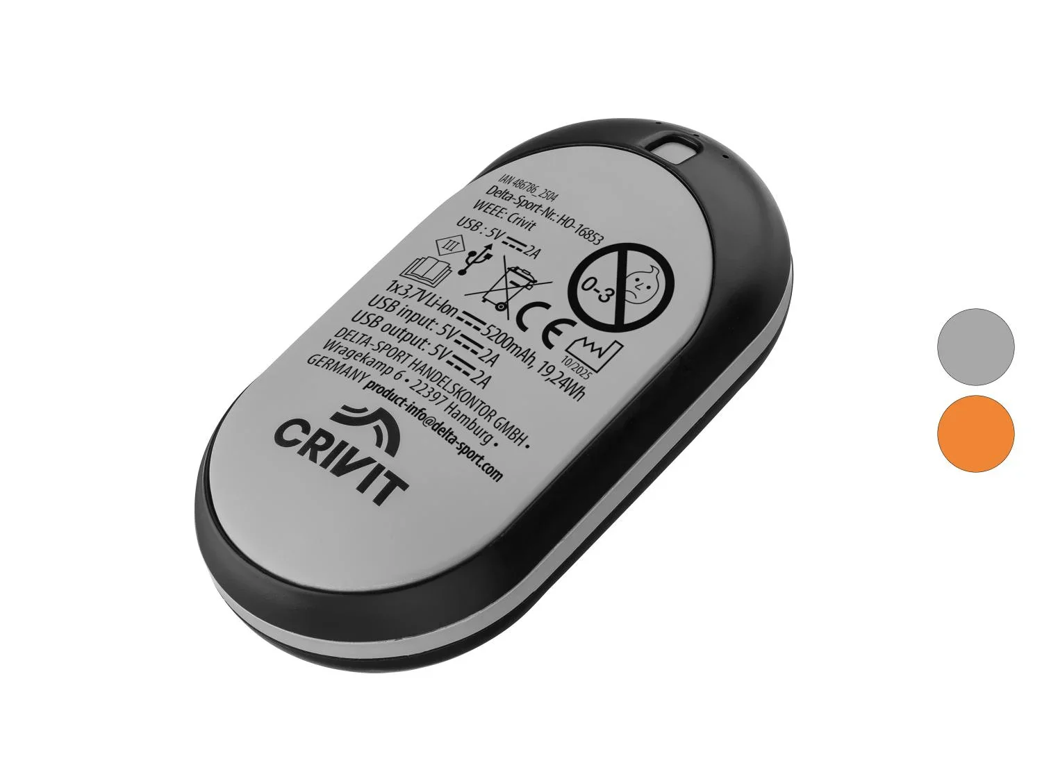 CRIVIT Chauffe-mains rechargeable