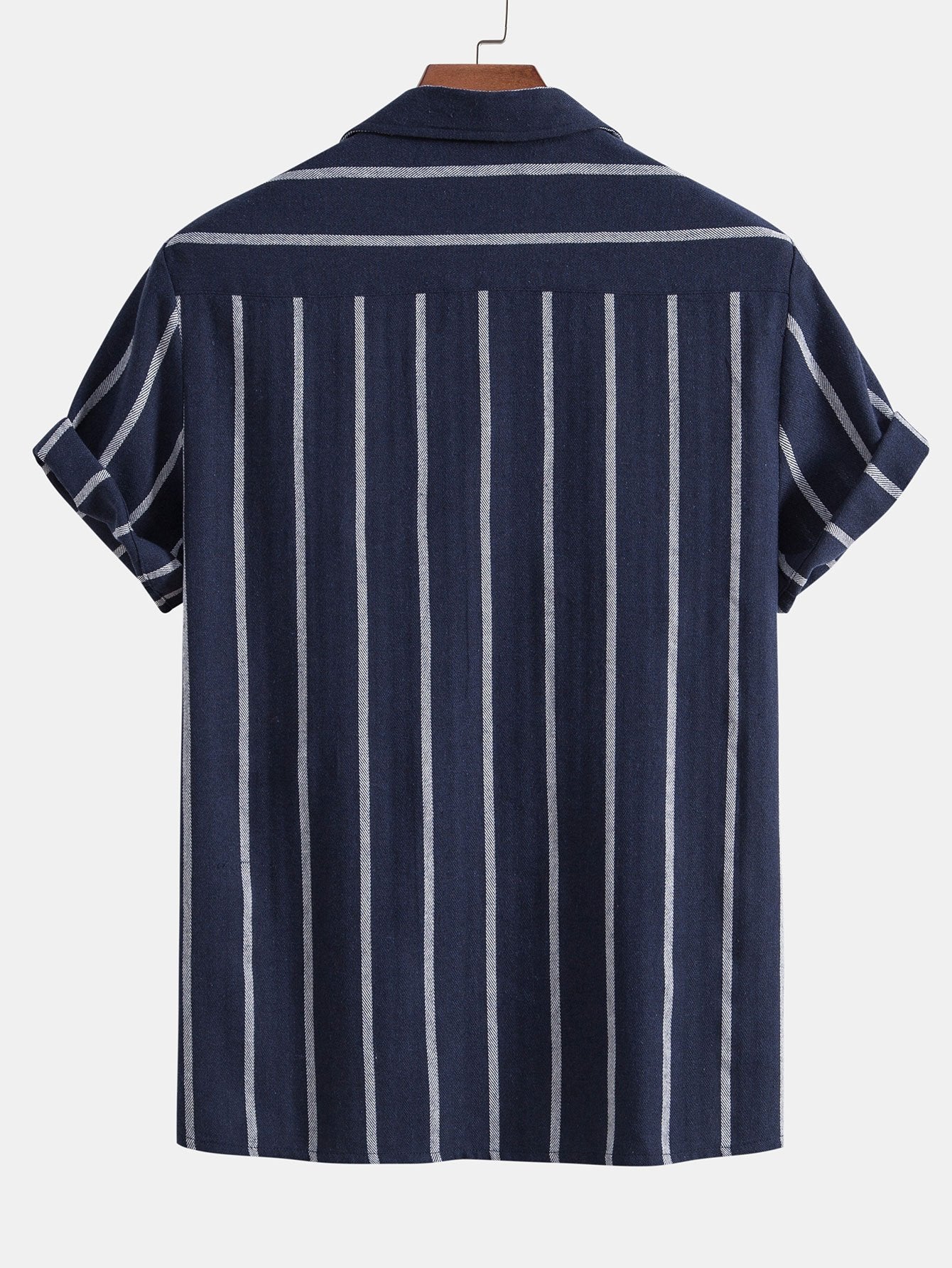 Chemise cubaine rayée en mélange de coton