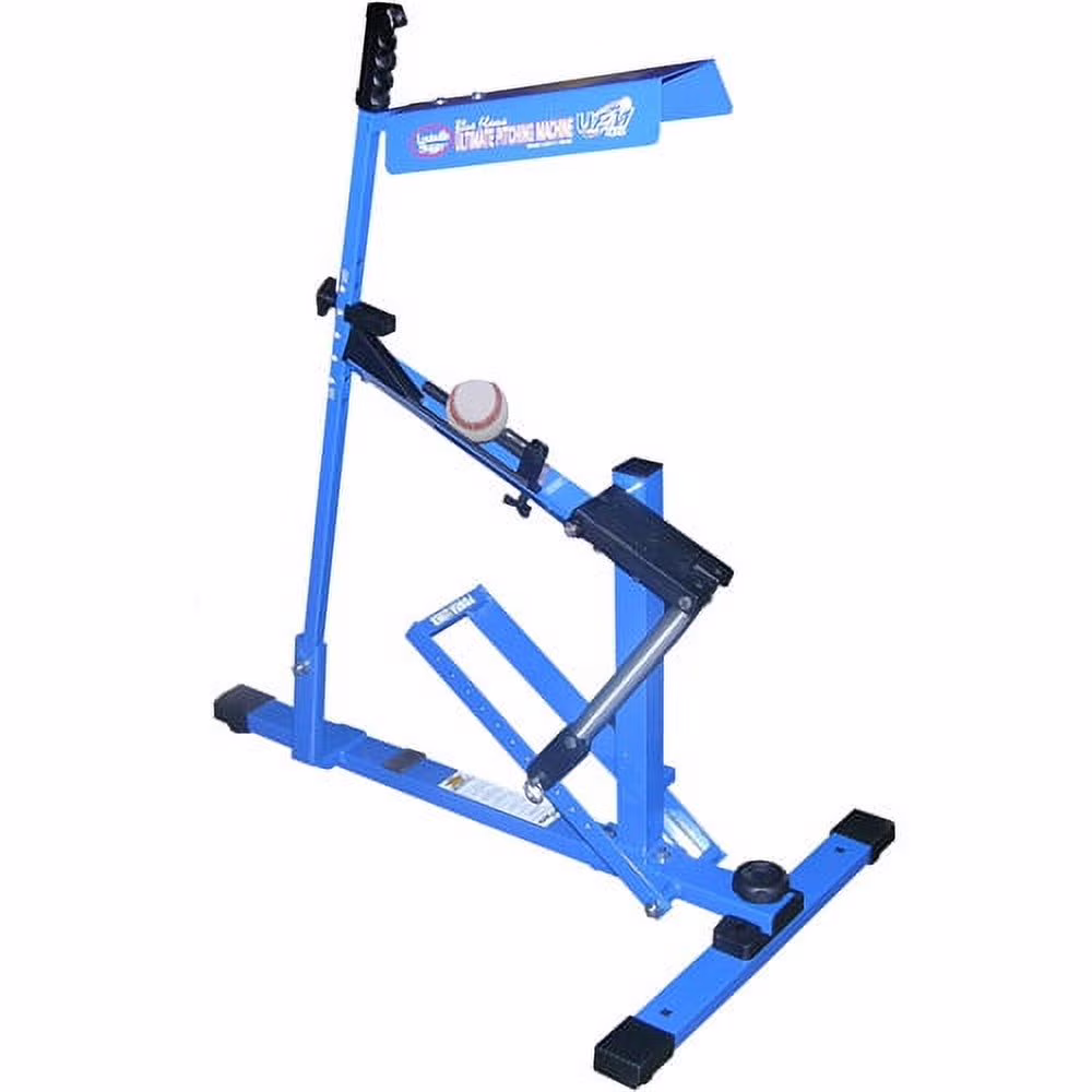 Blue Flame Pitching Machine �C Manual Baseball Softball Trainer, Throws Up to 60 MPH, Youth Adult Practice Tool