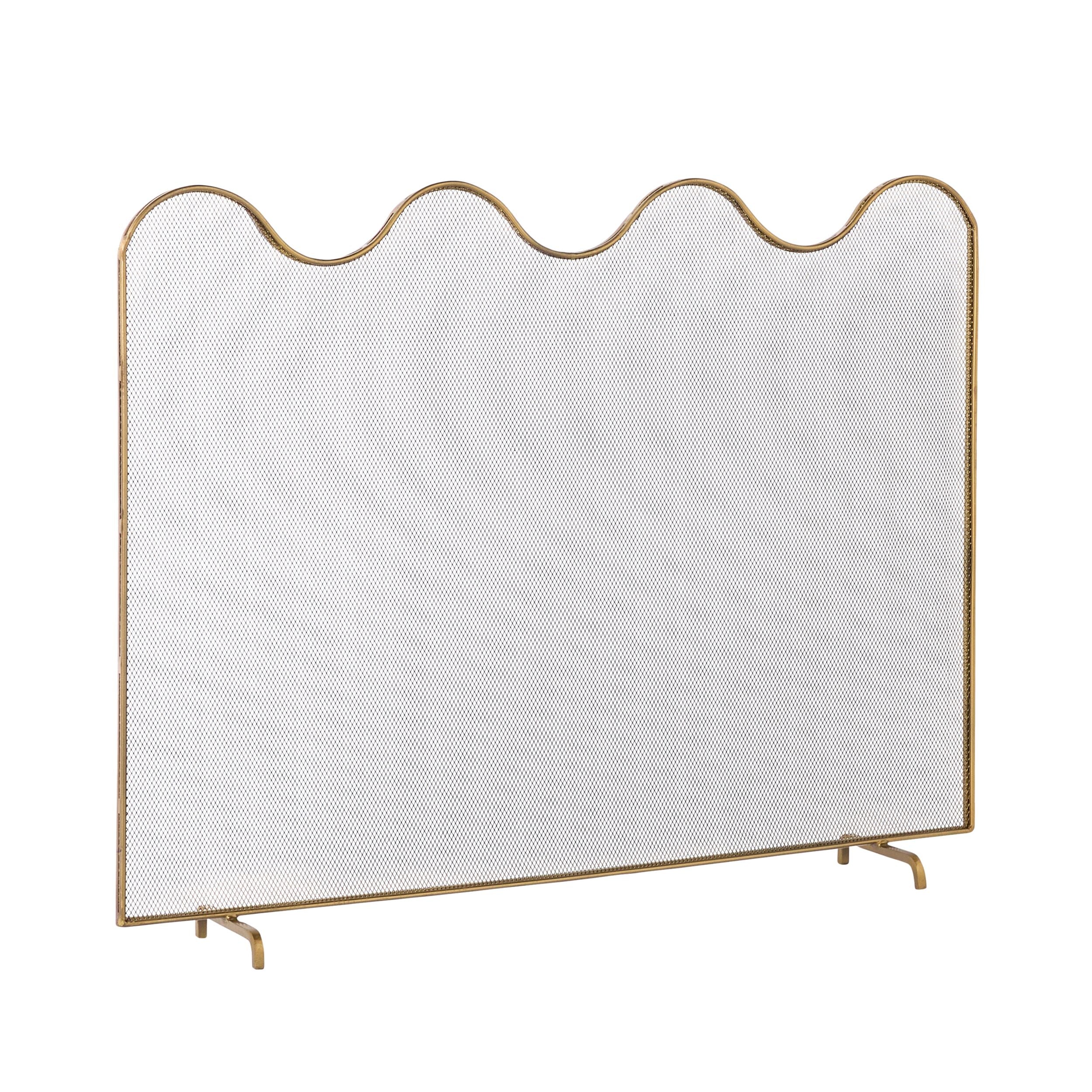 Flo Fire Screen Brass Antique
